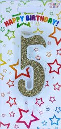 Свічка біла золото 5