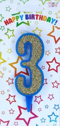 Свічка синє золото 3
