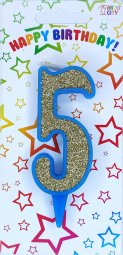 Свічка синє золото 5