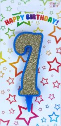 Свічка синє золото 7