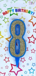 Свічка синє золото 8