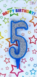 Свічка синє срібло 5