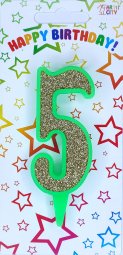 Свічка салатове золото 5
