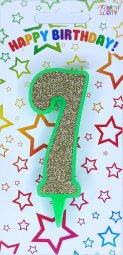 Свічка салатове золото 7