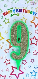 Свічка салатове золото 9