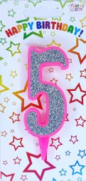 Свічка рожеве срібло 5