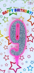 Свічка рожеве срібло 9