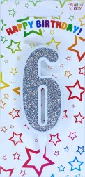 Свічка біла срібло 6