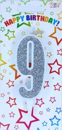 Свічка біла срібло 9