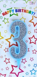 Свічка блакитне срібло 3