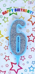 Свічка блакитне срібло 6