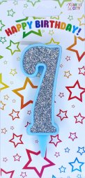 Свічка блакитне срібло 7