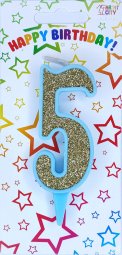 Свічка блакитне золото 5