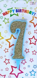 Свічка блакитне золото 7