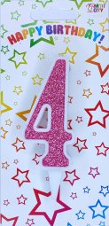 Свічка біла рожевий блиск 4