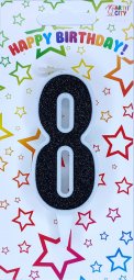 Свічка біла чорний блиск 8