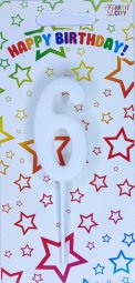 Свічка біла з ніжкою 6