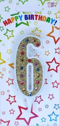 Свічка золото+стрази 6