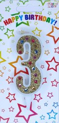 Свічка золото+стрази 3