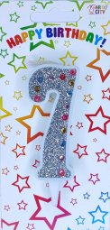 Свічка срібло+стрази 7