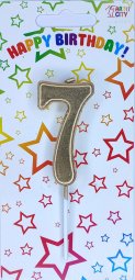 Свічка хром золото "7"