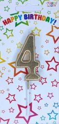 Свічка хром золото "4"