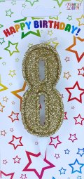 Свічка 8 золотий блиск
