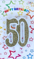Свічка ювілейна золота 50
