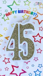Свічка ювілейна золота 45