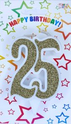 Свічка ювілейна золота 25