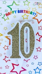 Свічка ювілейна золота 10