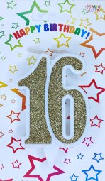 Свічка ювілейна золота 16