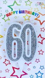 Свічка ювілейна срібна 60