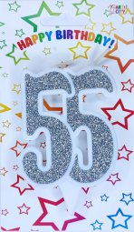 Свічка ювілейна срібна 55