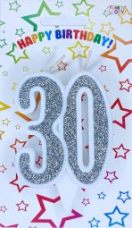 Свічка ювілейна срібна 30