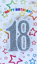 Свічка ювілейна срібна 18