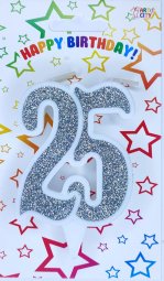 Свічка ювілейна срібна 25