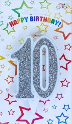 Свічка ювілейна срібна 10