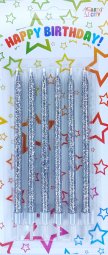 Високі свічки срібні 6 шт