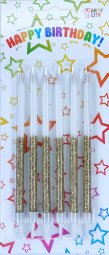 Свічка висока біла з золотом 6 шт