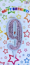 Свічка рожеві стрази 9