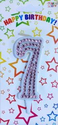 Свічка рожеві стрази 7