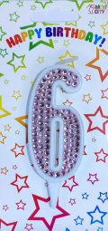 Свічка рожеві стрази 6