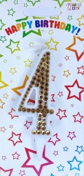 Свічка золоті стрази 4