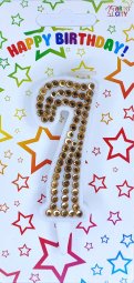 Свічка золоті стрази 7