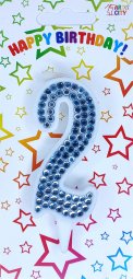 Свічка блакитні стрази 2