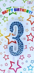 Свічка блакитні стрази 3